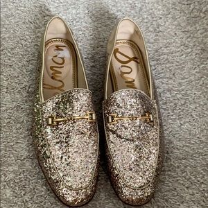 Sam Edelman Loraine Loafers in Gold Glitter